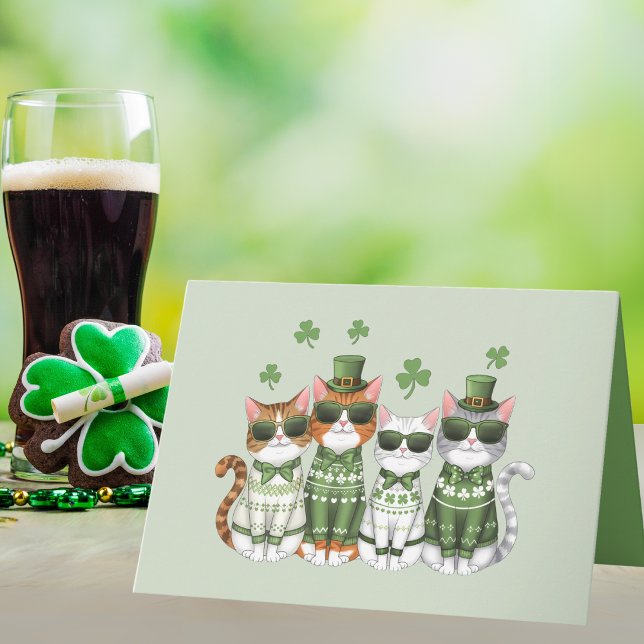 Carte Un jour de la St. Patrick (The purr-fect card for St. Patrick's Day!)