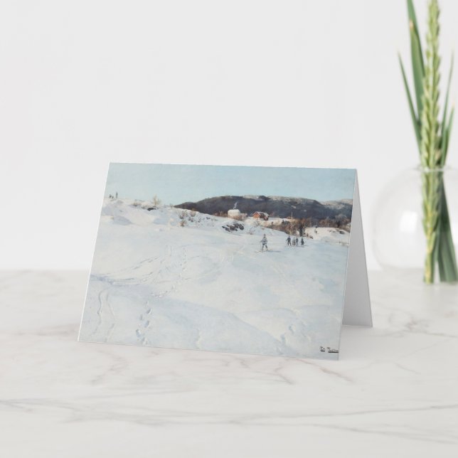 Carte Un jour d'hiver en Norvège, 1886 (Devant)