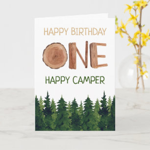 Carte Un Joyeux Camper Aquarelle Enfants 1er anniversair