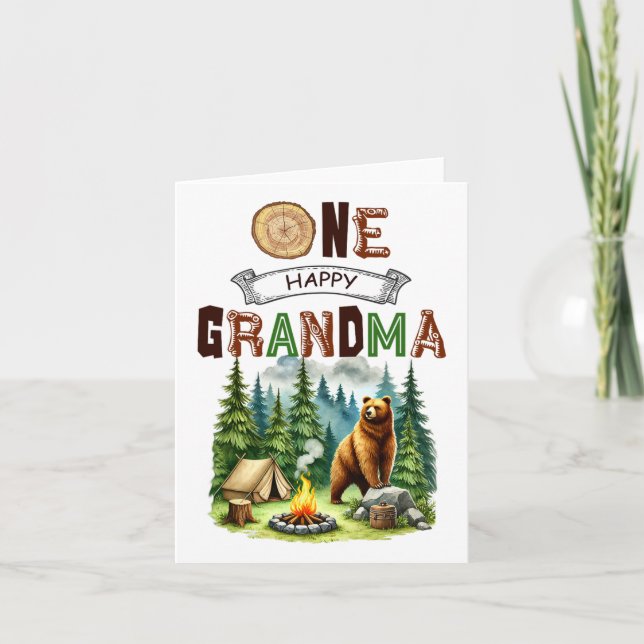 Carte Un Joyeux Camper Grand-Mère Premier Anniversaire C (Devant)