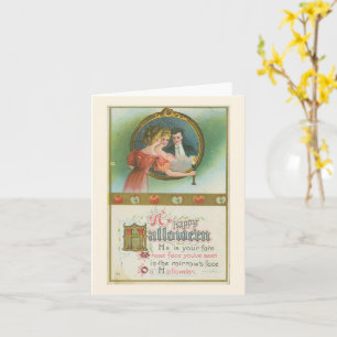Carte Un joyeux Halloween le destin du miroir Vintage