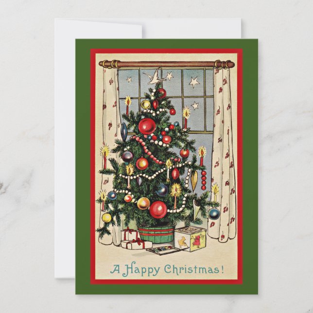 Carte Un joyeux Noël, illustration vintage, (Devant)