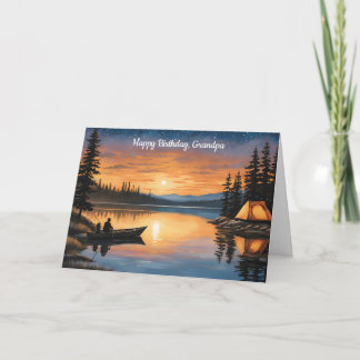 Carte Un lac paisible à l'anniversaire du coucher du sol