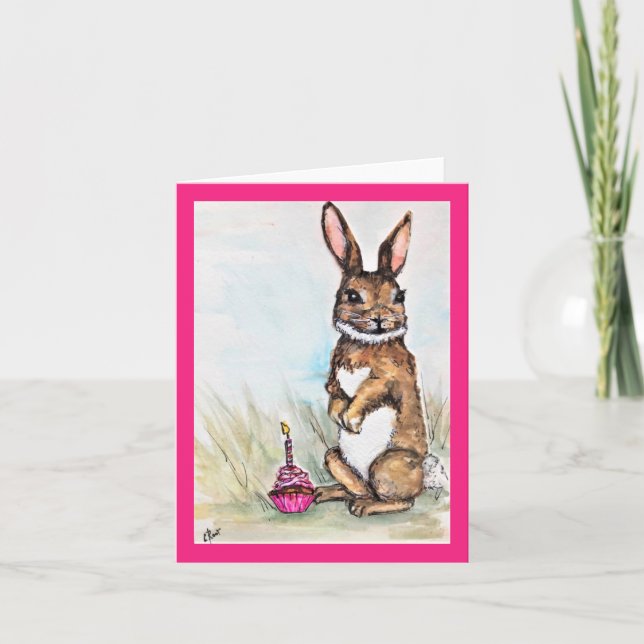 Carte Un lapin a un anniversaire (Devant)
