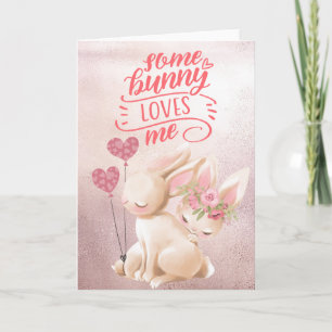 Carte Un lapin m'aime Saint Valentin Pâques