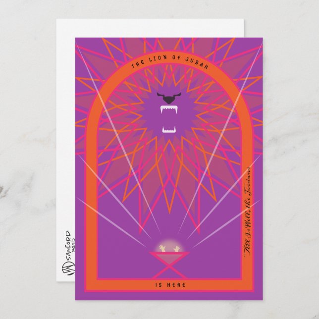 Carte Un lion en colère (Devant / Derrière)