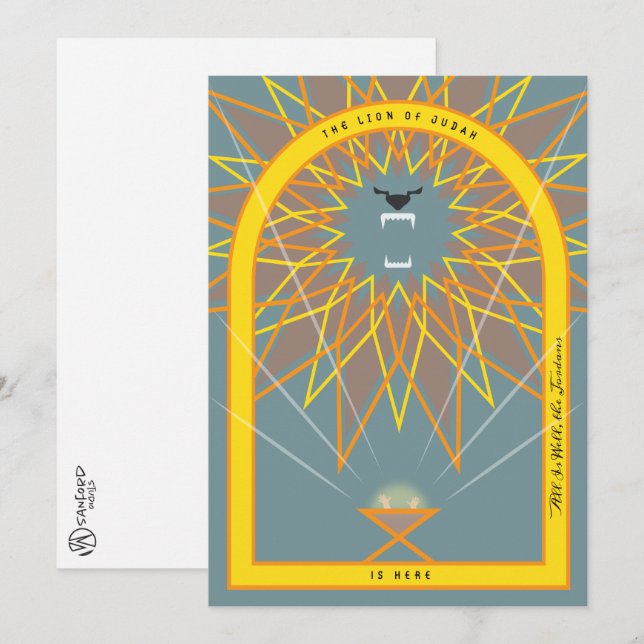 Carte Un lion en colère (Devant / Derrière)