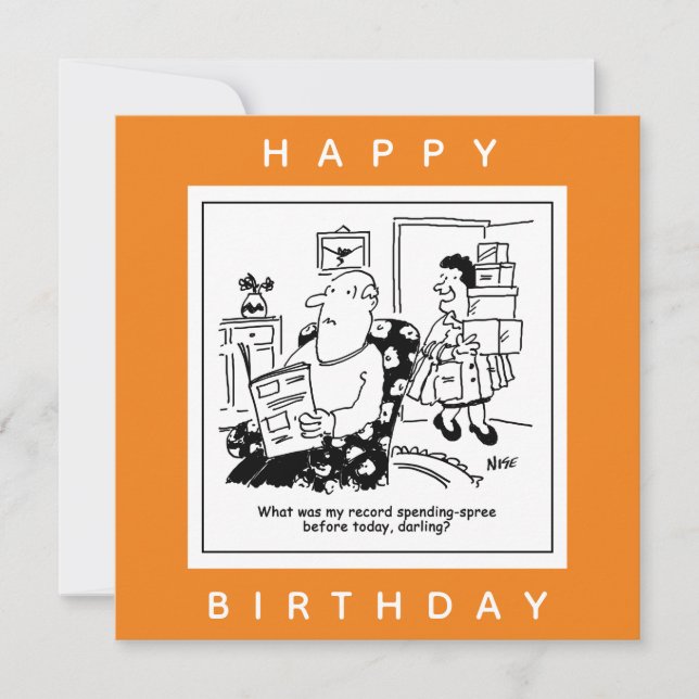 Carte Un mari choqué par le dessin animé de la femme qui (Devant)