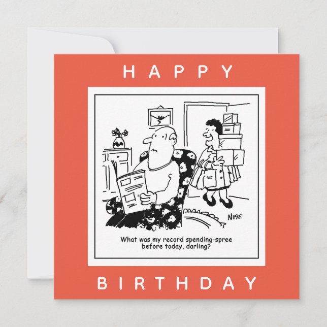 Carte Un mari choqué par le dessin animé de la femme qui (Devant)