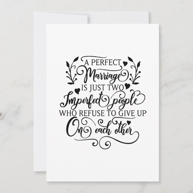 Carte Un mariage parfait est juste deux personnes imparf (Devant)