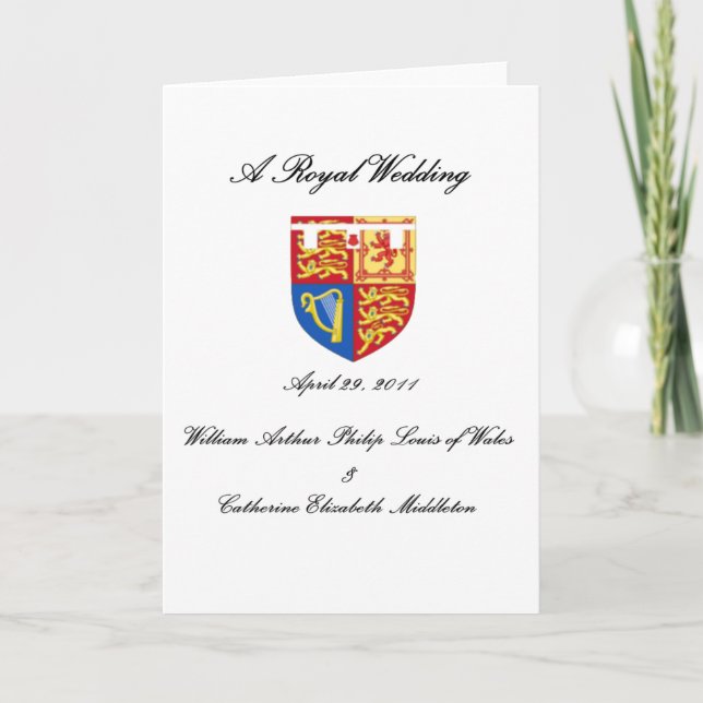 Carte Un mariage royal (Devant)
