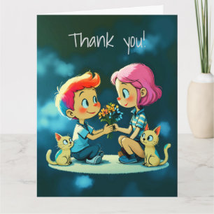 Carte Un Merci coloré