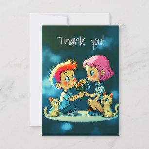 Carte Un Merci coloré