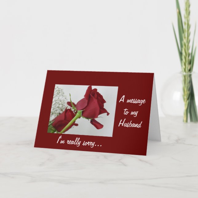Carte Un message à mon mari - Je suis vraiment désolé/Ro (Devant)