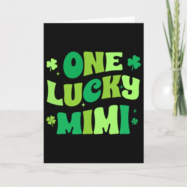 Carte Un Mimi chanceux Saint-Patrick vert trèfle Iri (Devant)