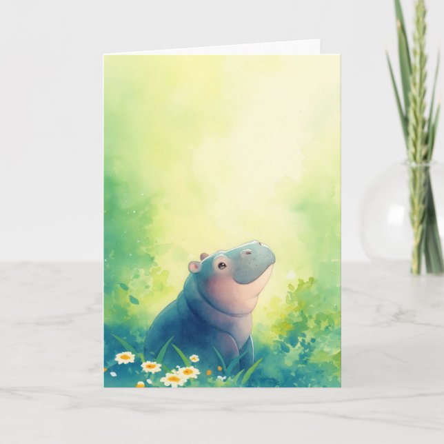Carte Un moment tranquille pour hippo (Devant)