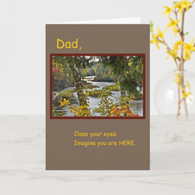 CARTE UN MOMENT ZEN EN HONNEUR DE FÊTE DES PÈRES/RIVIÈRE (Fleur jaune)