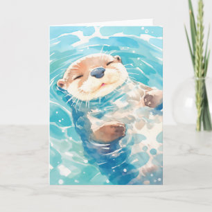 Carte Un monde aquatique de Otter mignon