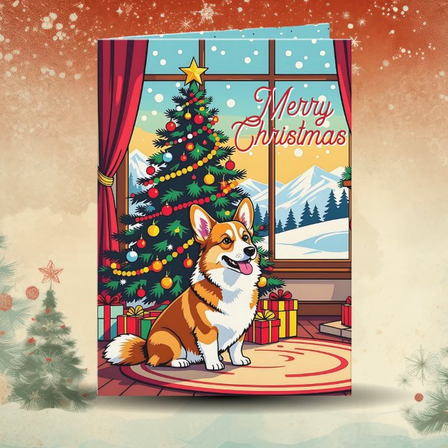 Carte Un Noël de Corgi Festif Mignon (Créateur téléchargé)