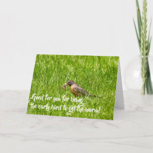 Carte Un Oiseau Tôt Le Ver, Félicitations