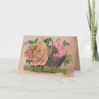 Carte Un panier des roses victoriens pour votre