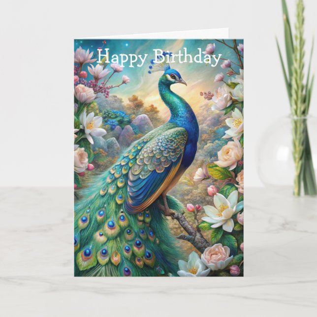 Carte Un paon (Devant)