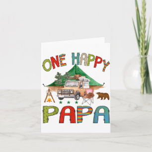 Carte Un Papa campeur heureux garçon 1er anniversaire Ca