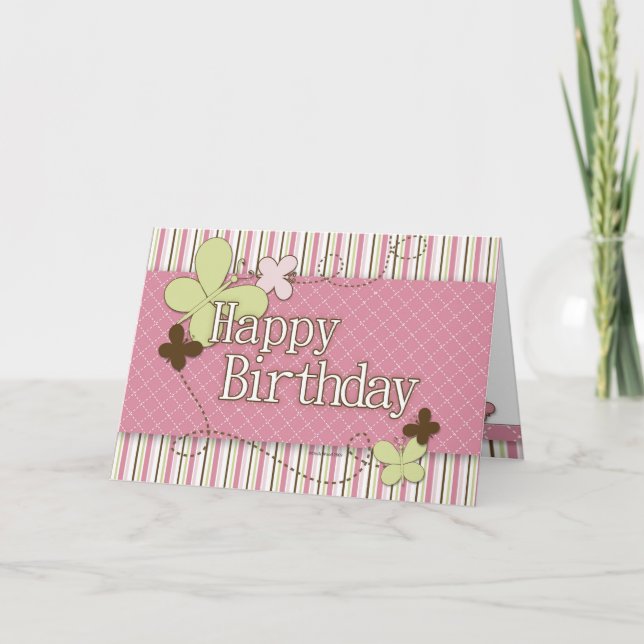 Carte Un papillon Joyeux anniversaire (Devant)