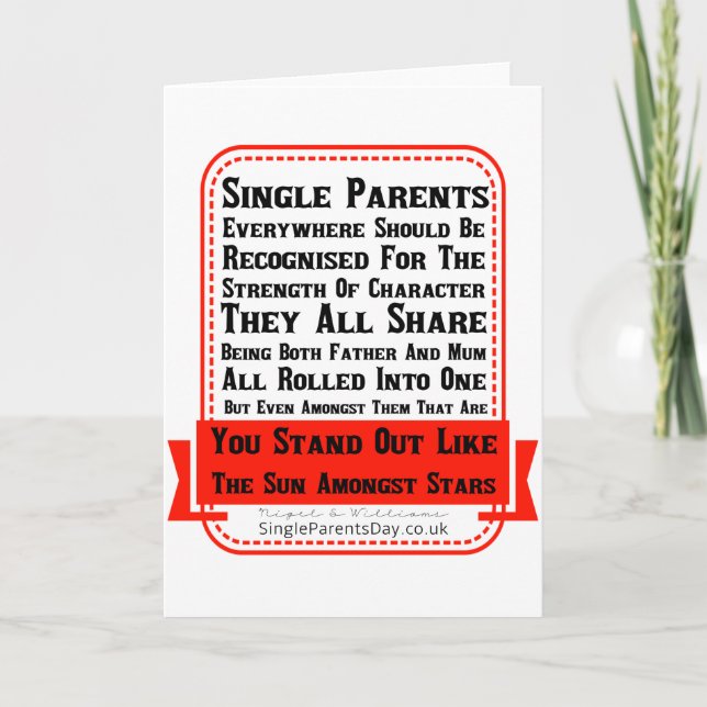 Carte Un parent unique Extraordinaire (Devant)