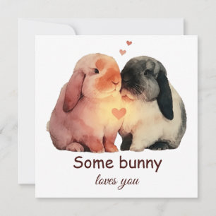 Carte Un petit lapin t'aime Couple Amour