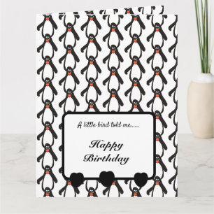 Carte Un petit oiseau m'a dit Joyeux Anniversaire aux Ma