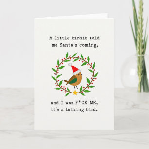 Carte Un petit oiseau m'a dit que c'était Santa