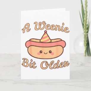 Carte Un peu plus vieux Un anniversaire de hot dog migno