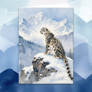 Carte Un poème de léopard des neiges et vœux d'anniversa