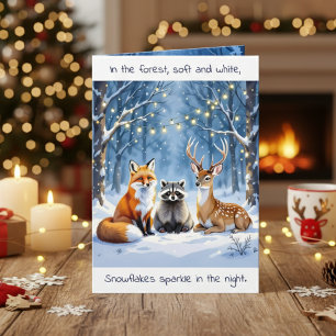 Carte Un poème de Noël festif et doux sur les créatures
