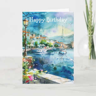 Carte Un port de mer pour un anniversaire