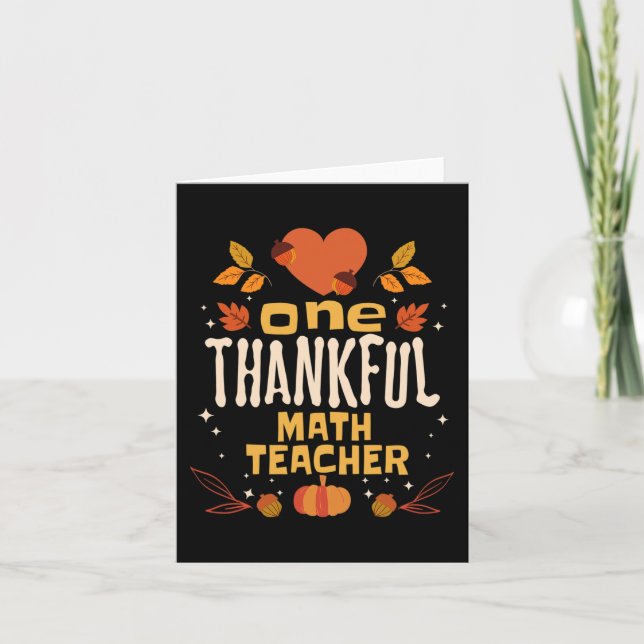 Carte Un professeur de maths Remerciements Chute Thanksg (Devant)