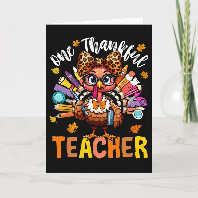 Carte Un professeur reconnaissant de dinde de Thanksgivi (Devant)