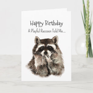 Carte Un Raccoon Personnalité Anniversaire Animaux Amusa