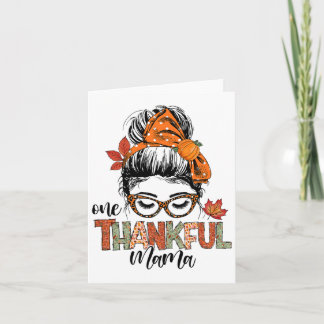 Carte Un Remerciements Mama Messy Bun Automne Thanksgivi