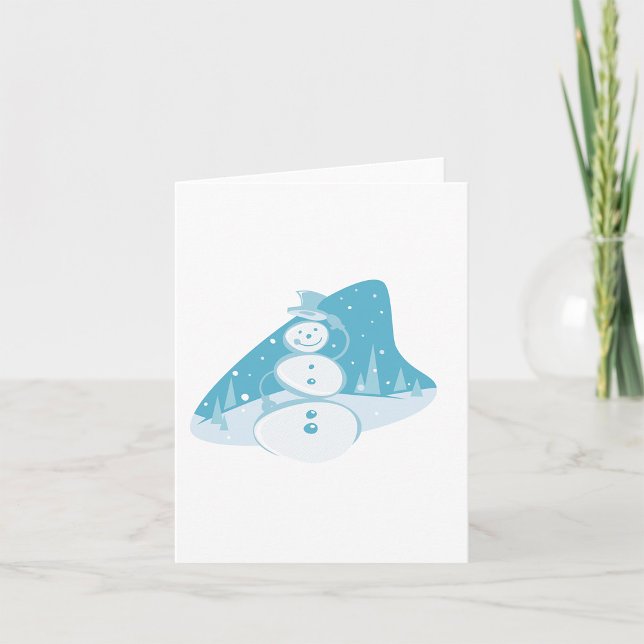 Carte Un Snowman Portant Un Chapeau Haut (Créateur téléchargé)