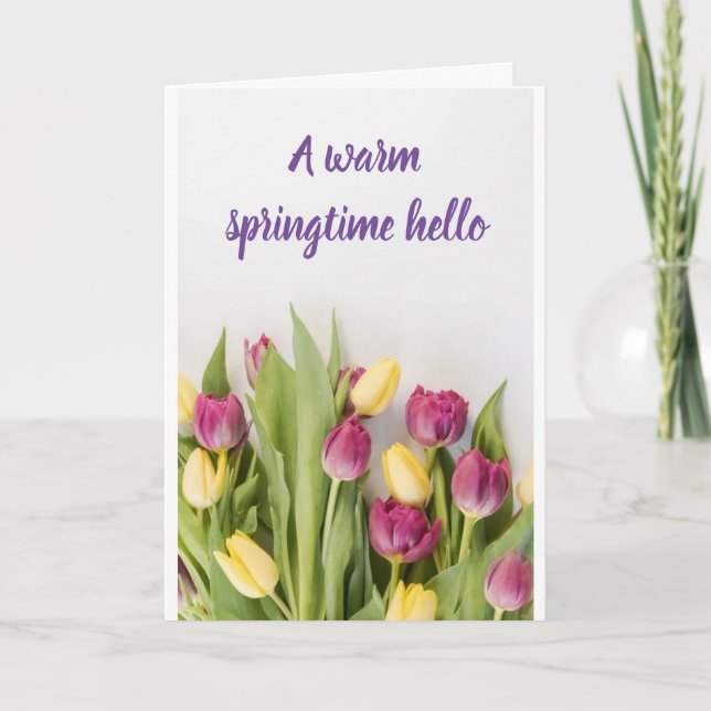 CARTE **UN SPRINGTIME/EASTER CHAUD HELLO** (Devant)