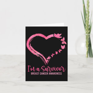 Carte Un Survivant Chemise rose Papillon Coeur Coeur Dan
