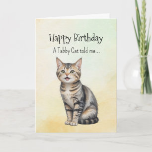 Carte Un Tabby Chat Personnalité Anniversaire Animal