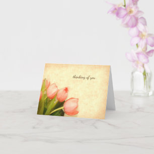 Carte un tas de tulipes roses penser simplement à vous