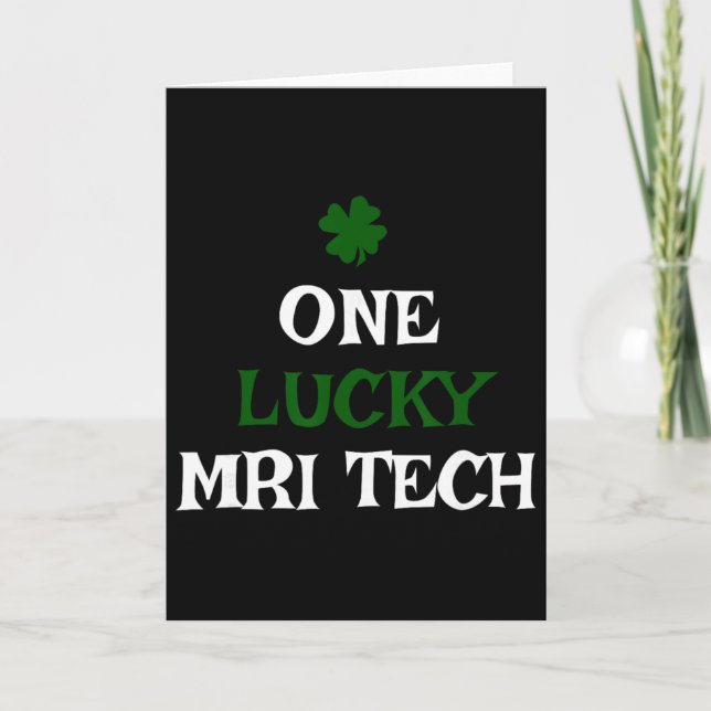 Carte Un technicien IRM chanceux St. Patrick's Day drôle (Devant)