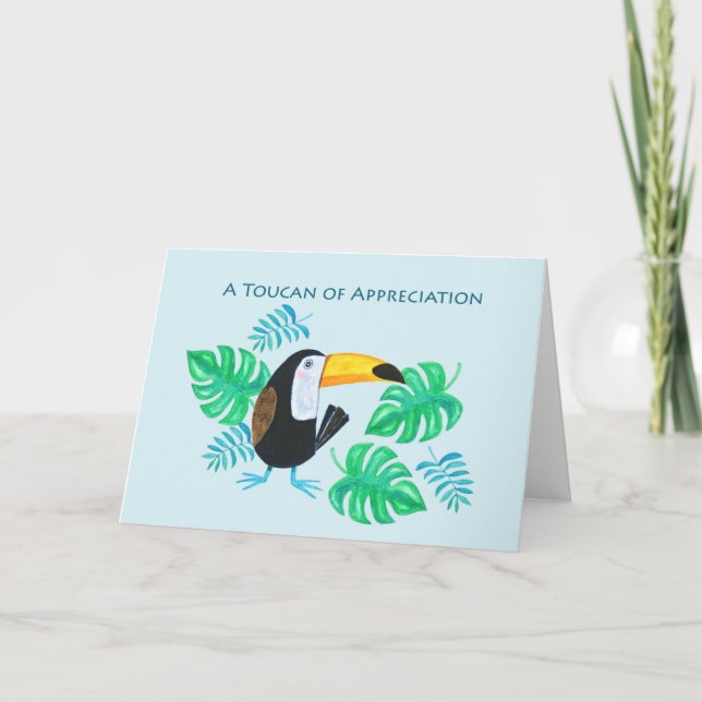 Carte Un Toucan d'appréciation mignon Merci amusant (Devant)