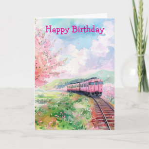 Carte Un train au printemps