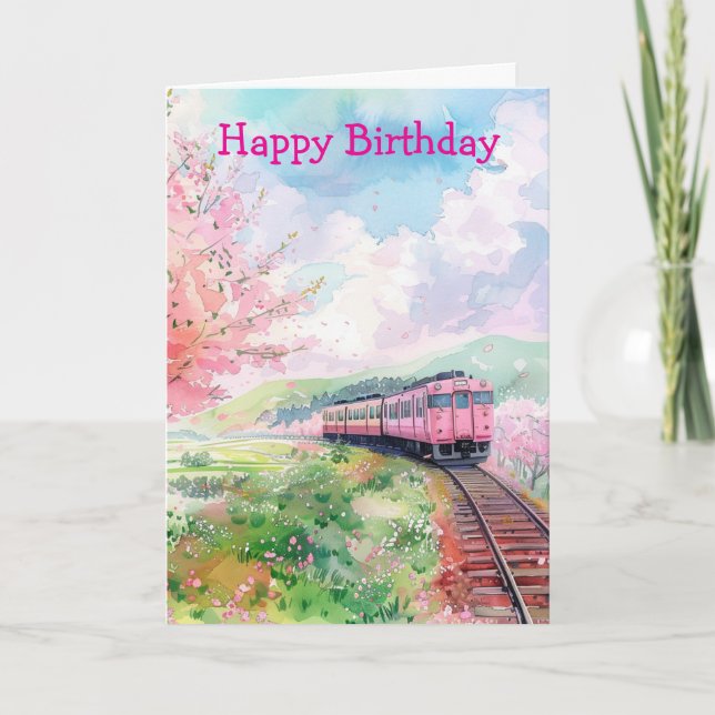 Carte Un train au printemps (Devant)