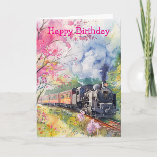 Carte Un train au printemps